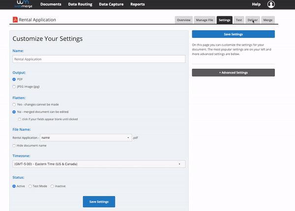 webmerge doc email settings